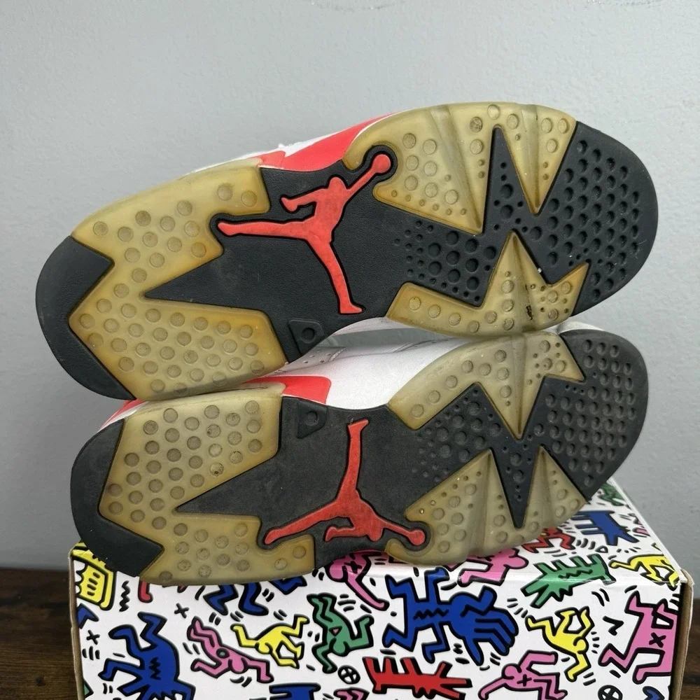 2013 Nike Air Jordan 6 Retro Infrared White 384664-123 Size 9 Basketball Shoes